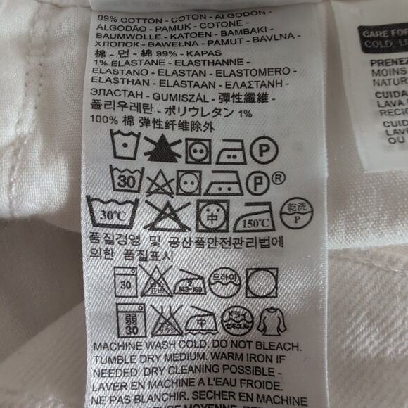 Levi's Womens Capri Jeans White Denim High Rise Pockets Cuffed Stretch Size 8 - Picture 9 of 16